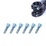 Pack of 6 pcs Titanium Bolts Screws for MTB Road Bicycle and Mountain Bike Stem, M5X18mm (Oil Slick)
